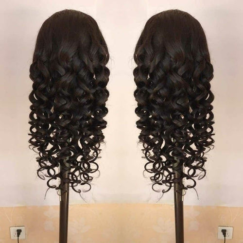 180% Density Full 4x4 Transparent Lace Front Loose Wave Human Hair Wig